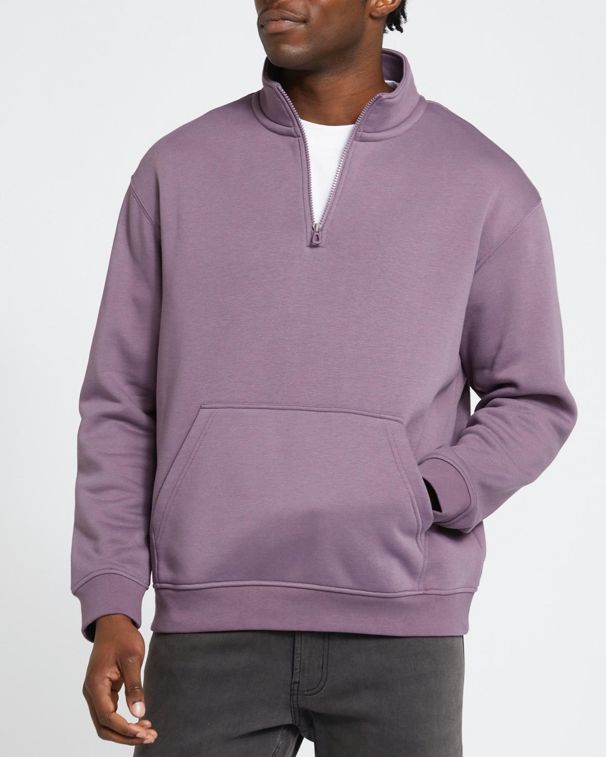 Relaxed Fit Half Zip Sweatshirt