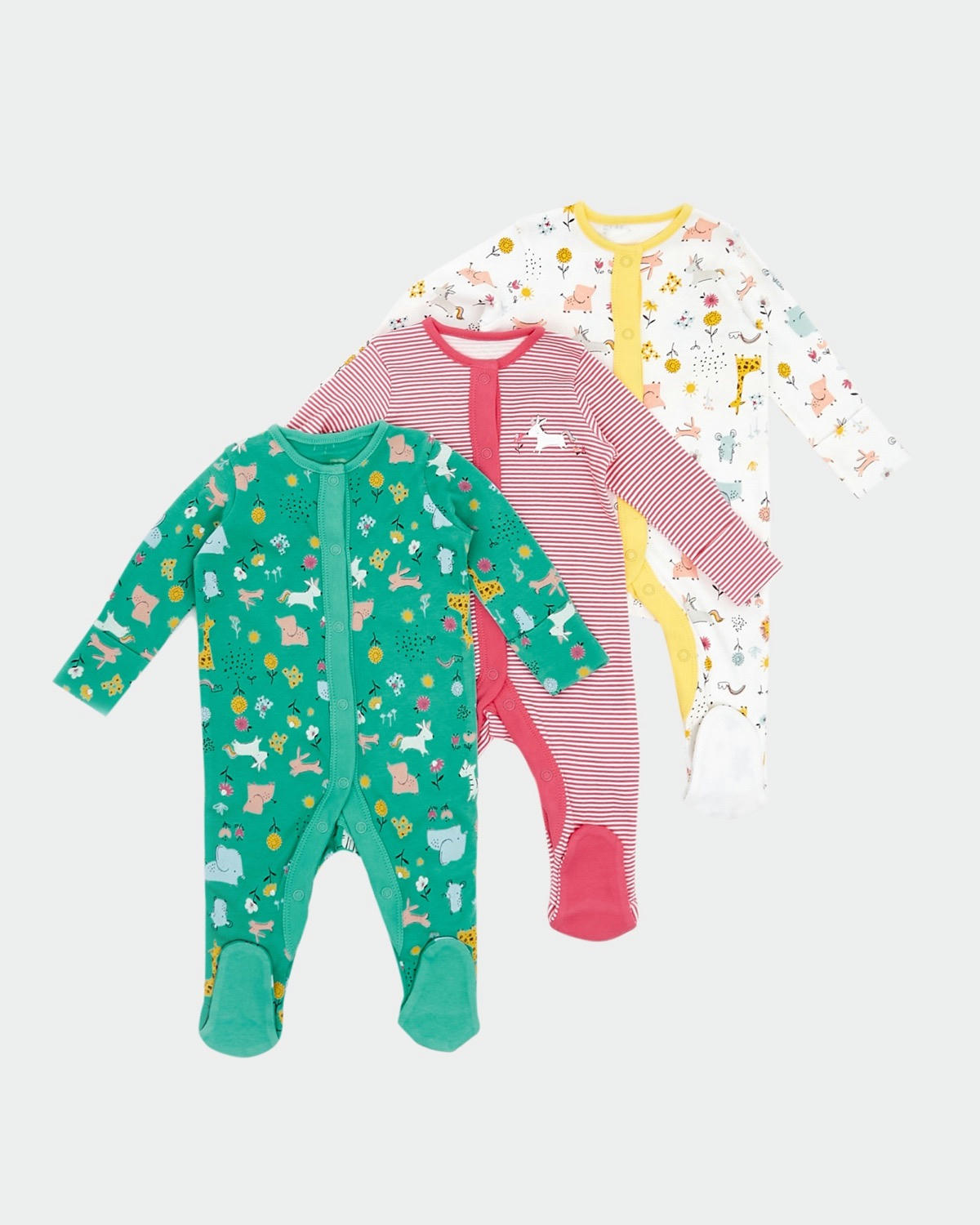 Baby Cotton Sleepsuits - Pack Of 3 (Newborn-23 Months)