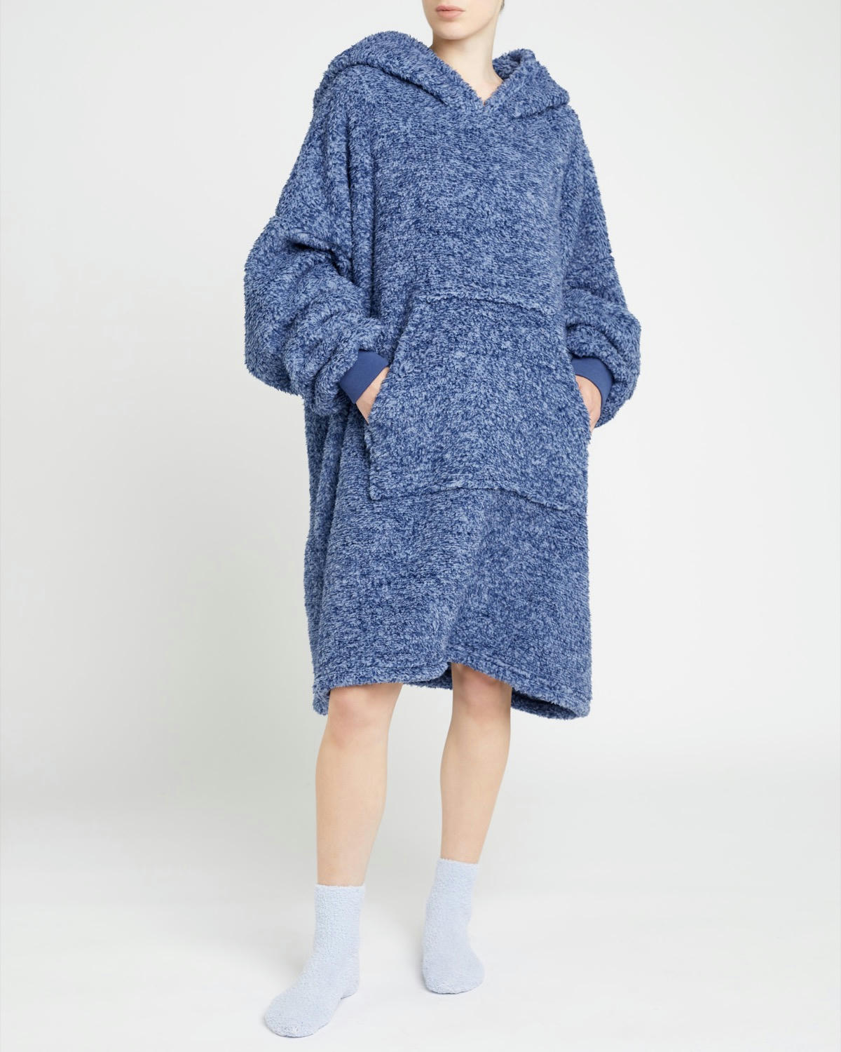 Denim Marl Hooded Blanket
