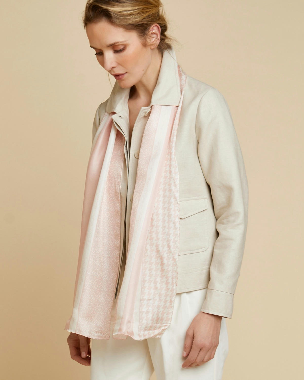 Paul Costelloe Living Studio Pink PC Signature Silk Scarf