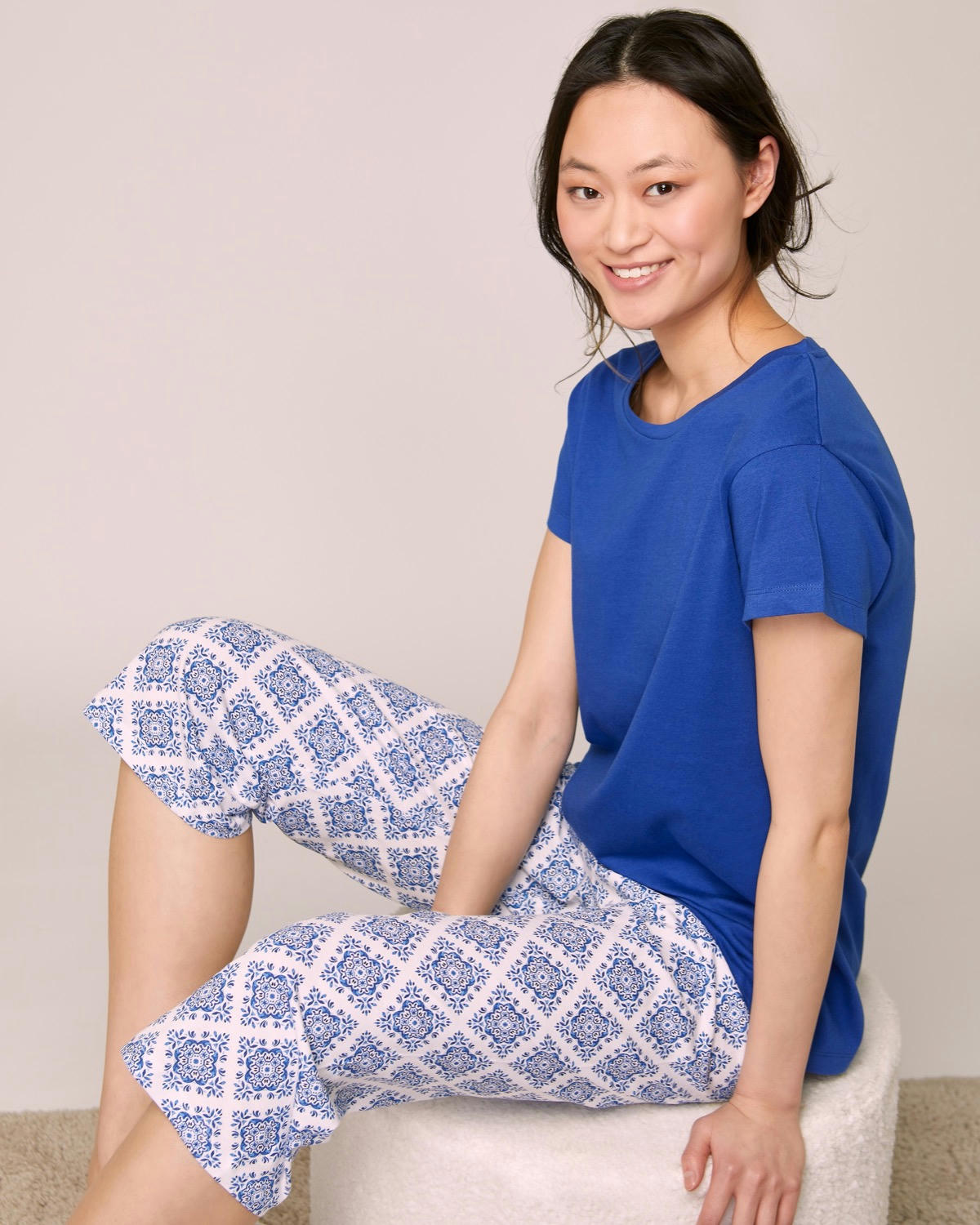 Cotton Cropped Pyjama Set