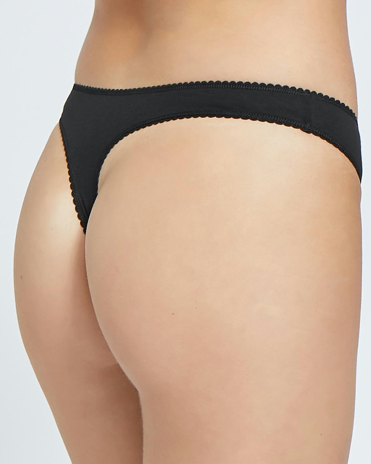 Plain Cotton Rich Thongs - Pack of 5