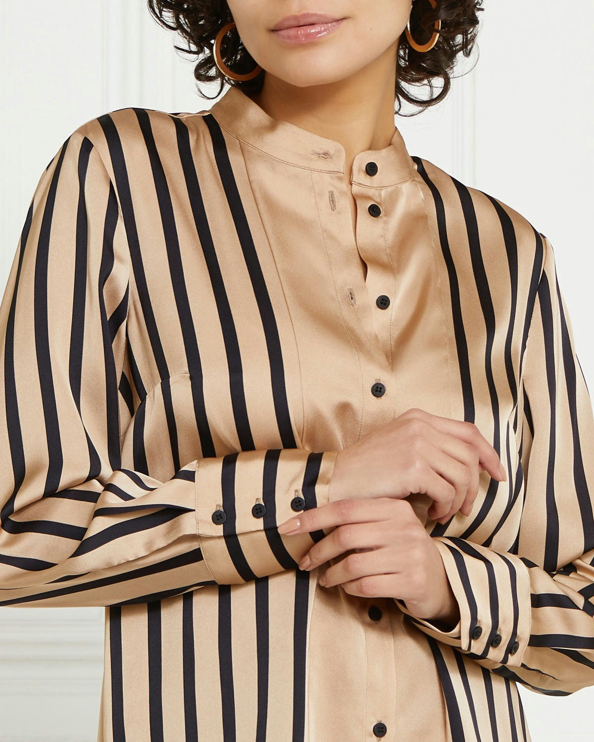 Gallery Astrid Striped Satin Shirt