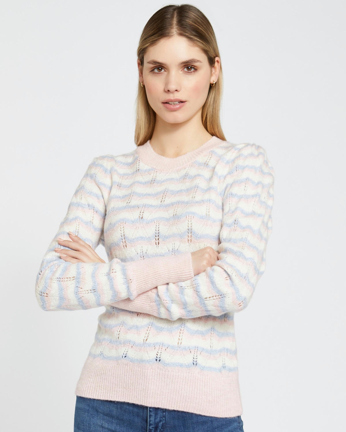Savida Cara Striped Round Neck Jumper