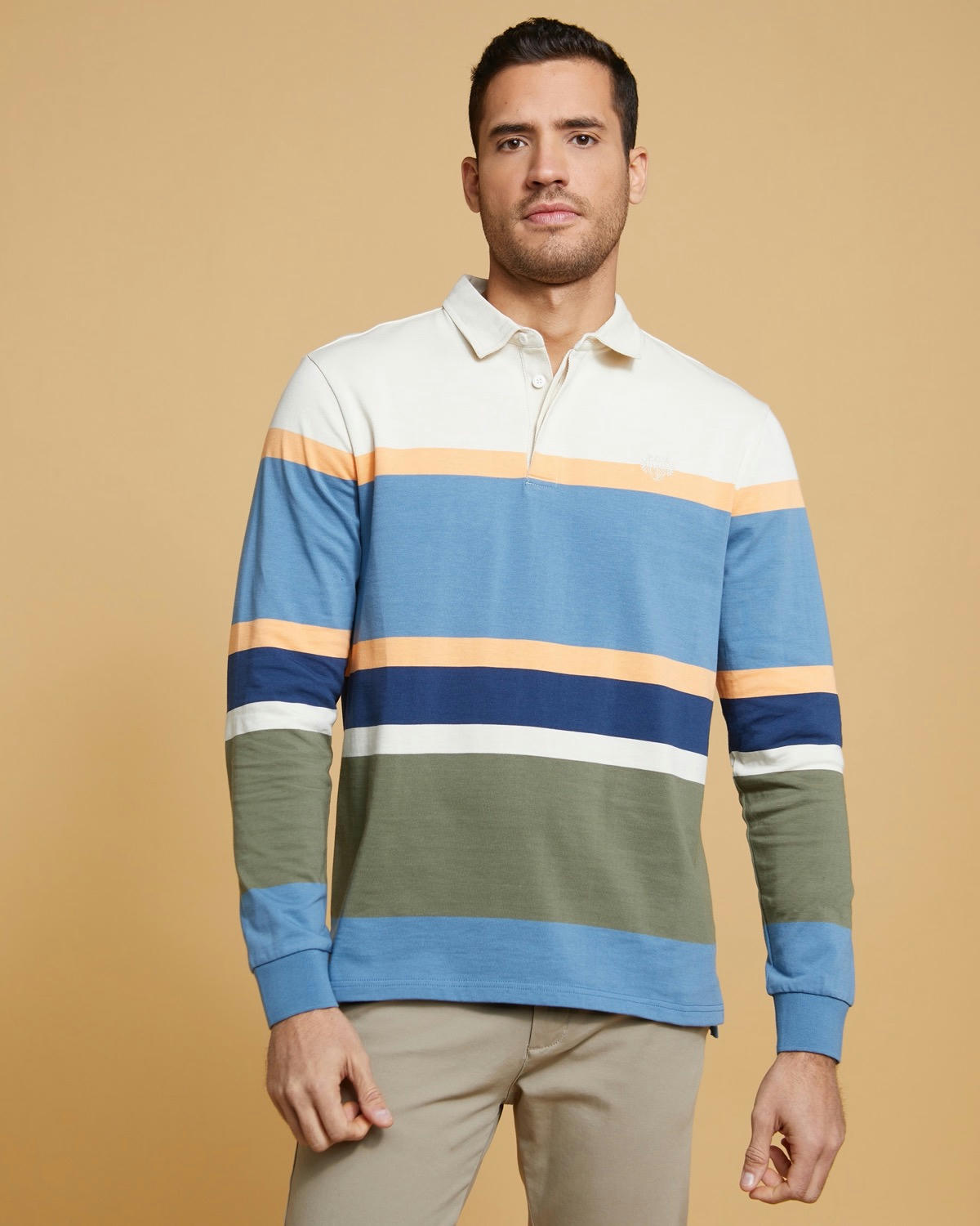 Paul Costelloe Living Long Sleeve Panel Rugby Shirt