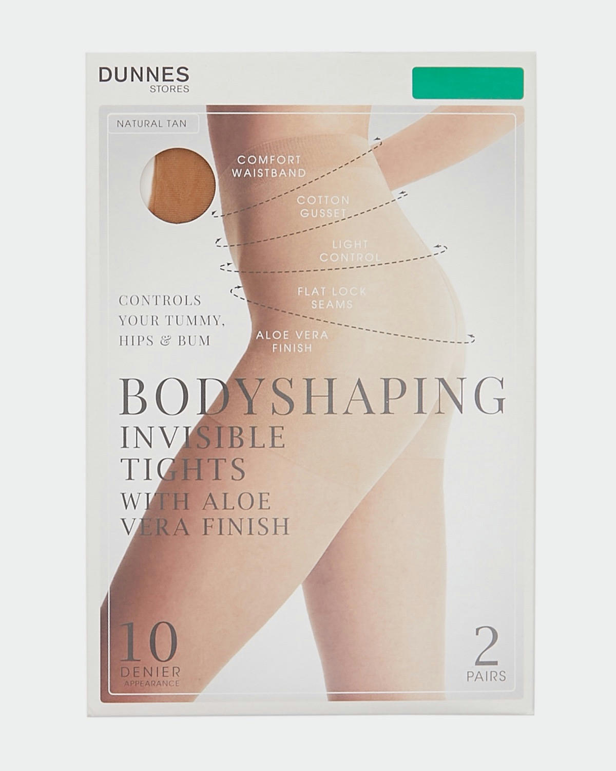 10 Denier Sheer Bodyshaper Tights - Pack of 2