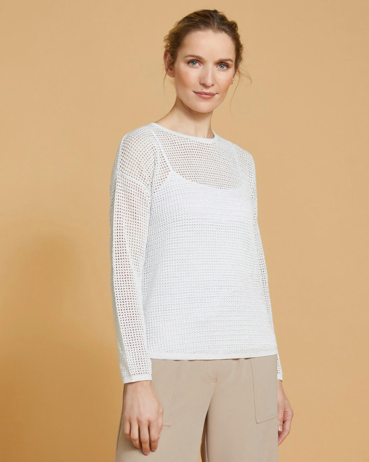 Paul Costelloe Living Studio Ivory Lurex Jumper