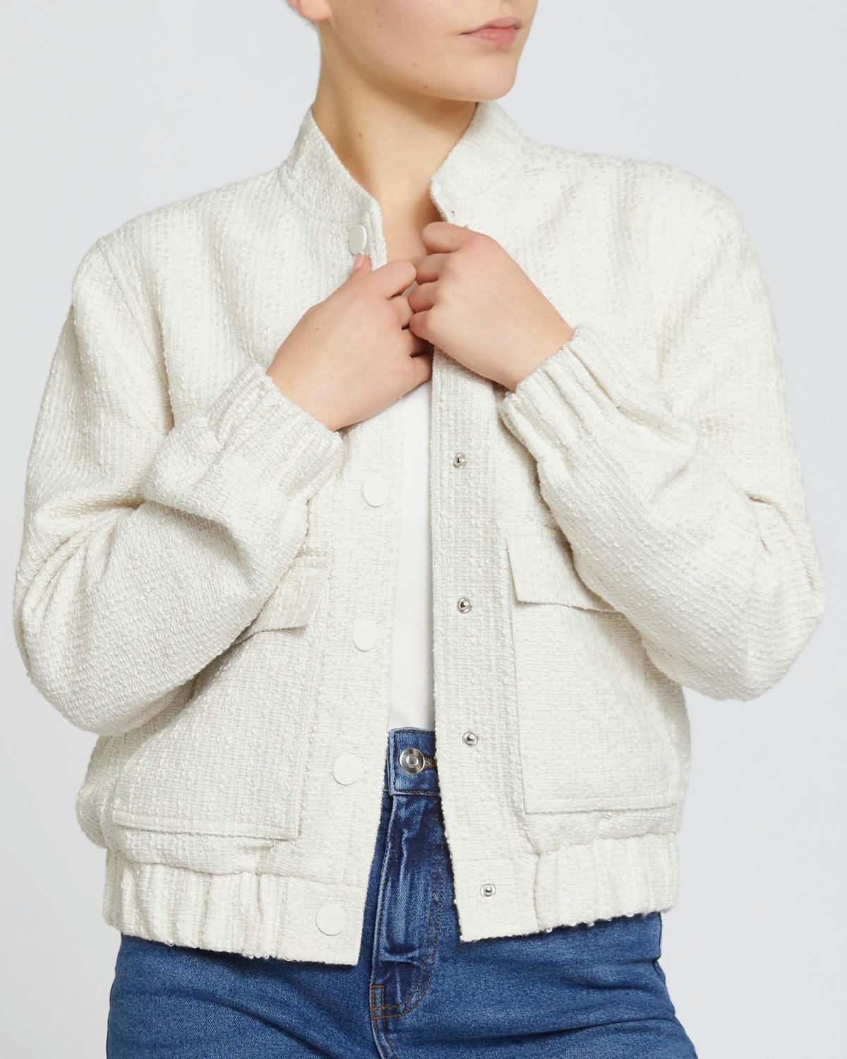 Bouclé Bomber Jacket