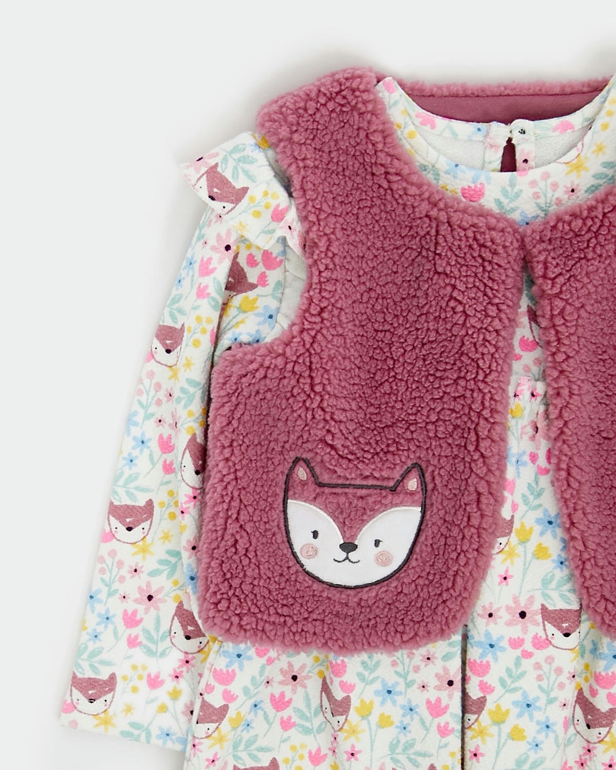 Borg Gilet And Dress Set (6 months-4 years)