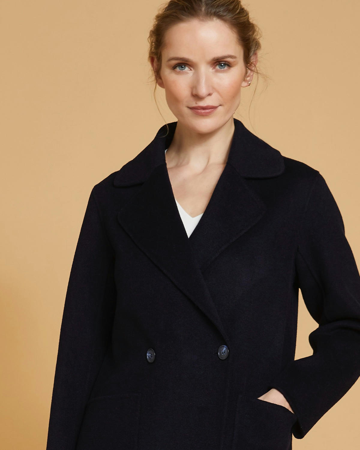 Paul Costelloe Living Studio Navy Patch Pocket Coat