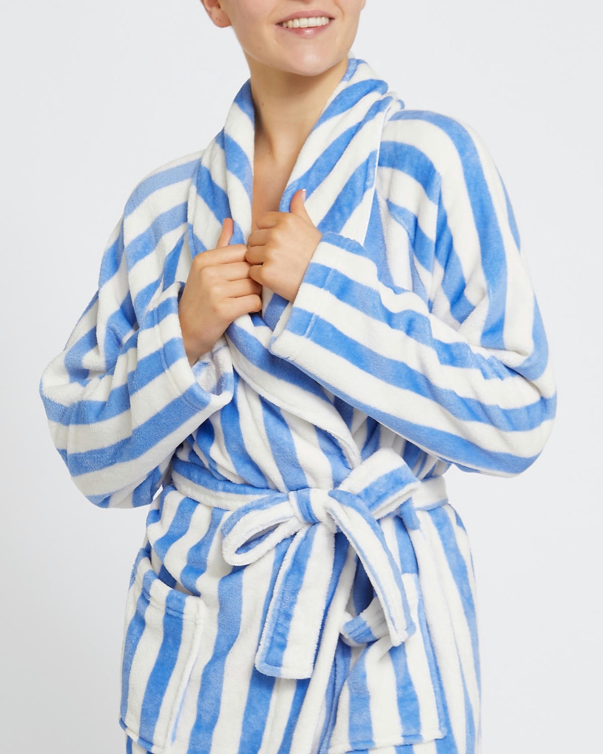 Stripe Fleece Dressing Gown
