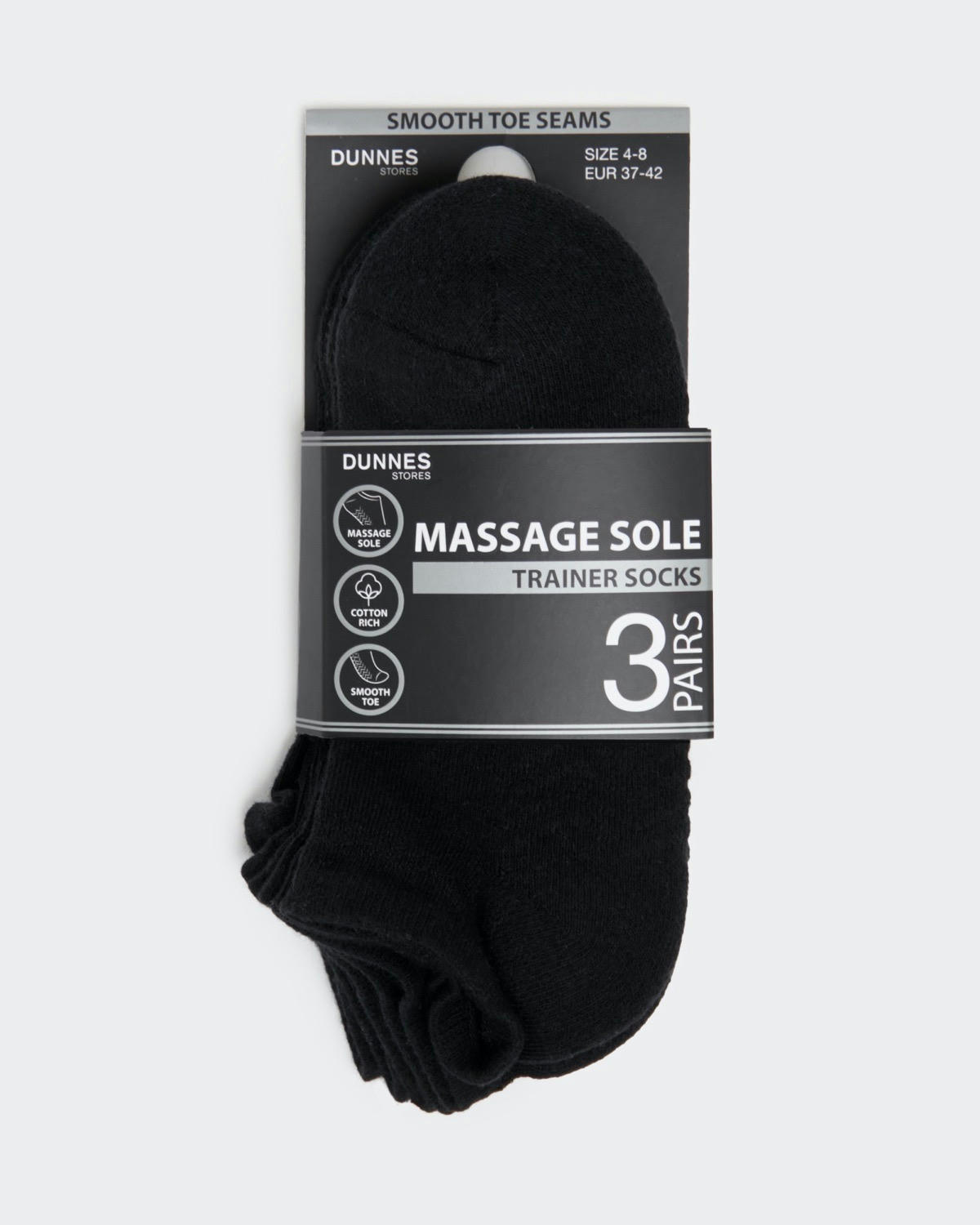 Massage Sole Trainer Socks - Pack Of 3