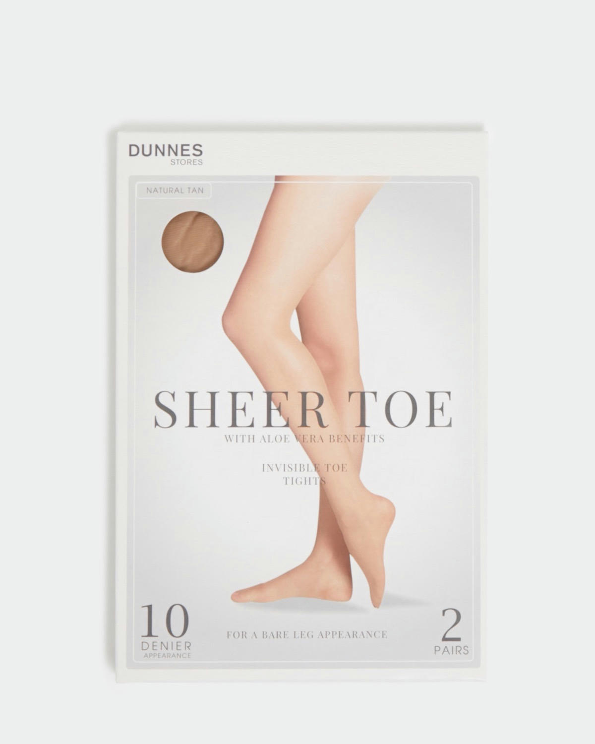 10 Denier Sandal Toe Tights - Pack of 2