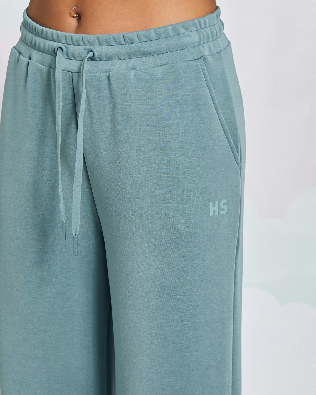 Helen Steele Sage Soft Touch Wide Leg Joggers