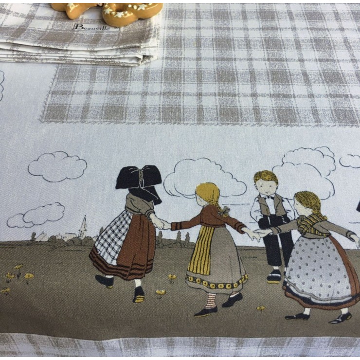 &Eacute;cole Buissonni&egrave;re coated Tablecloth