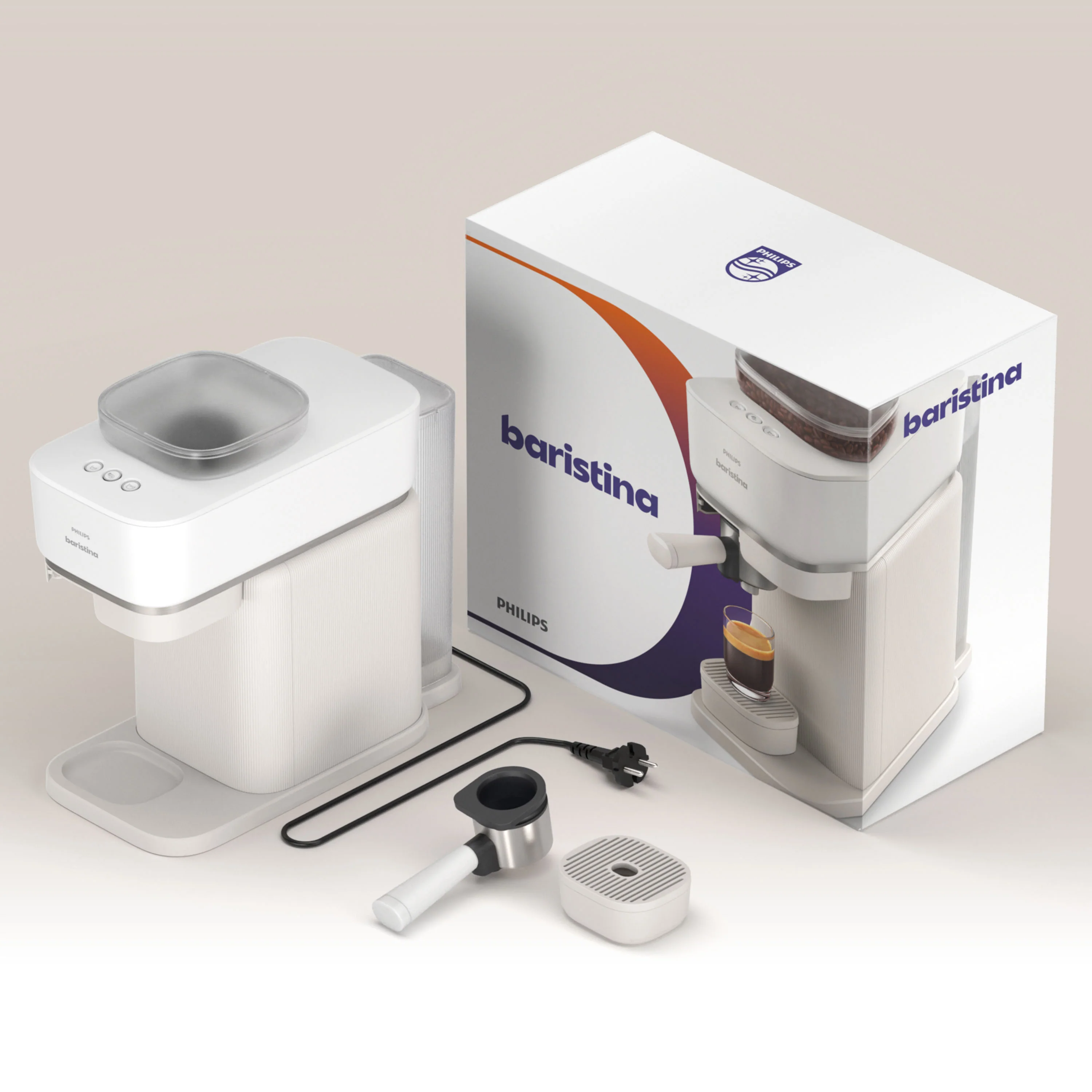 Philips Baristina Espresso machine Milky White (BAR300/00)