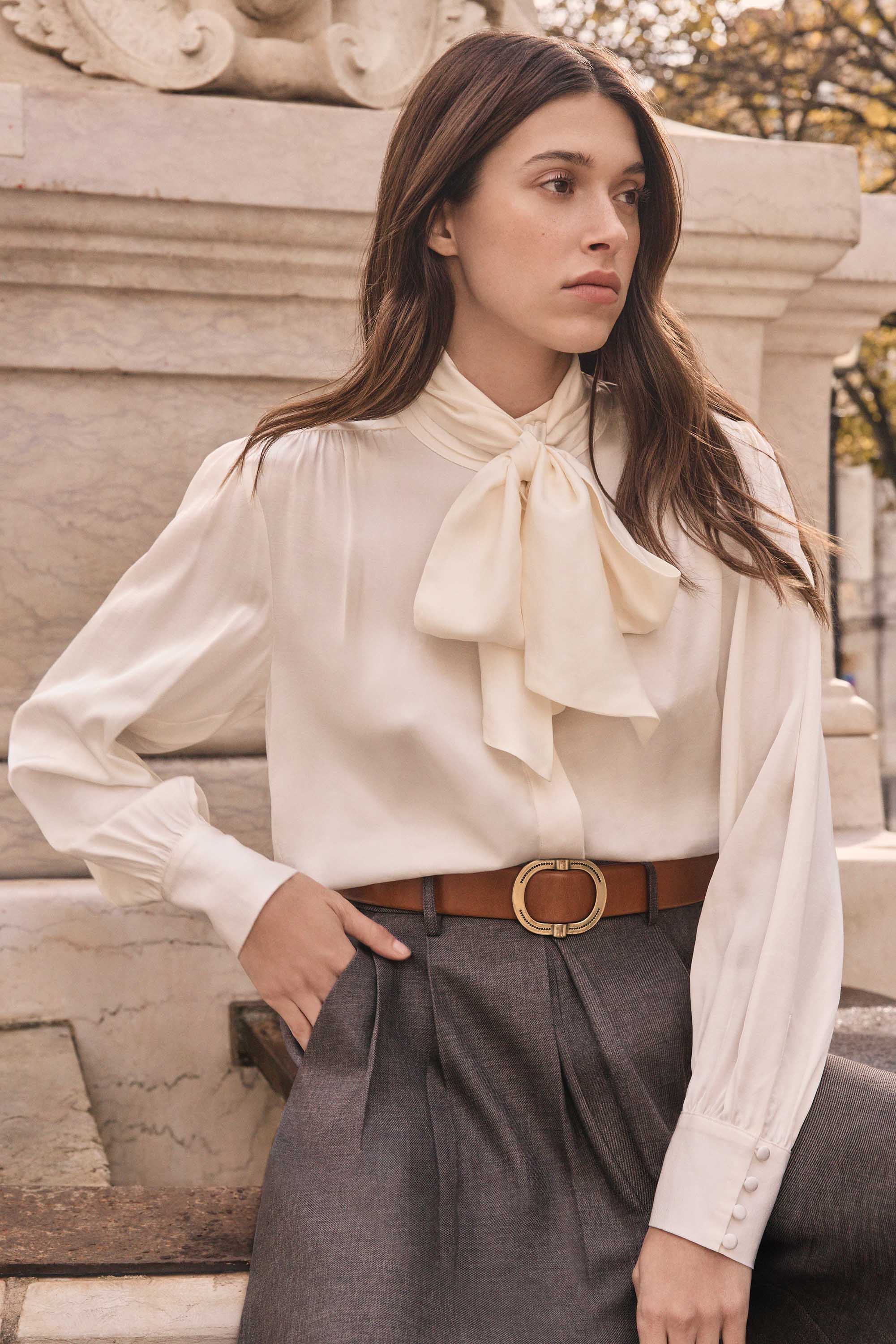 Fluid blouse with pussy bow SPIRIT