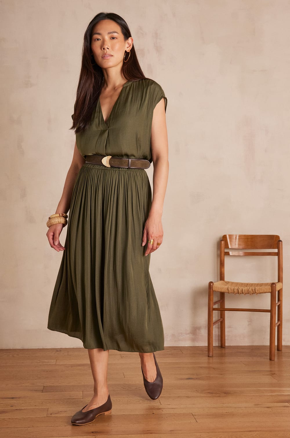 CRYSTAL pleated skirt