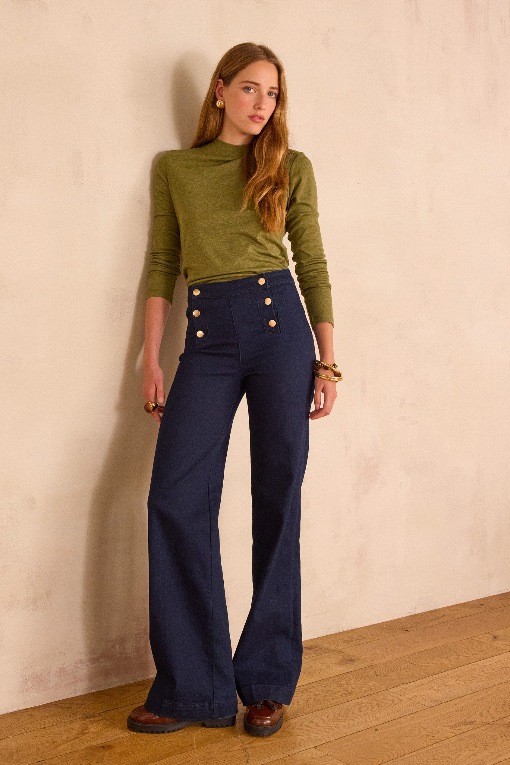 OXAN high-waisted wide-leg jeans in denim