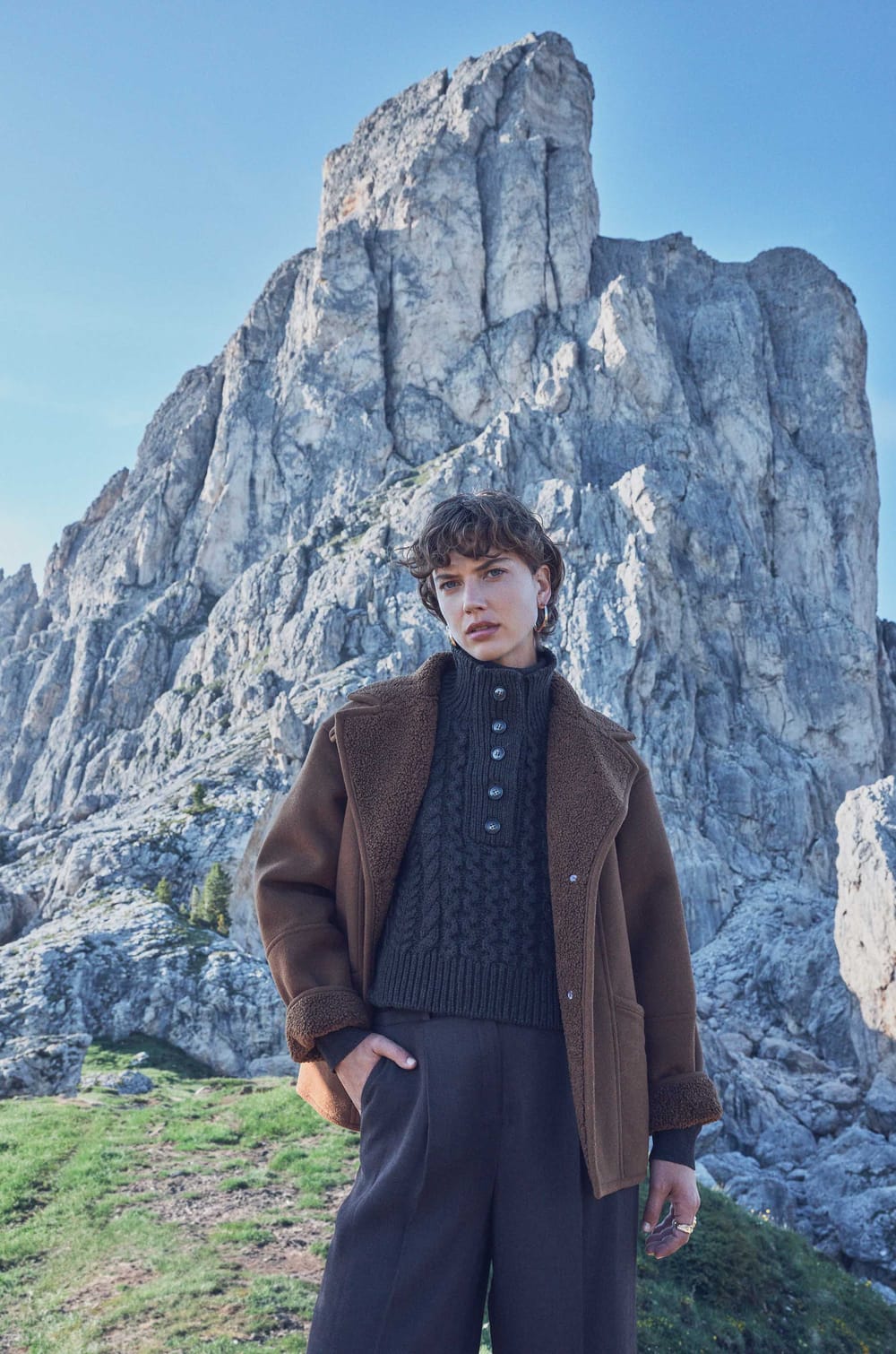 DEBBIE coat with shearling effect