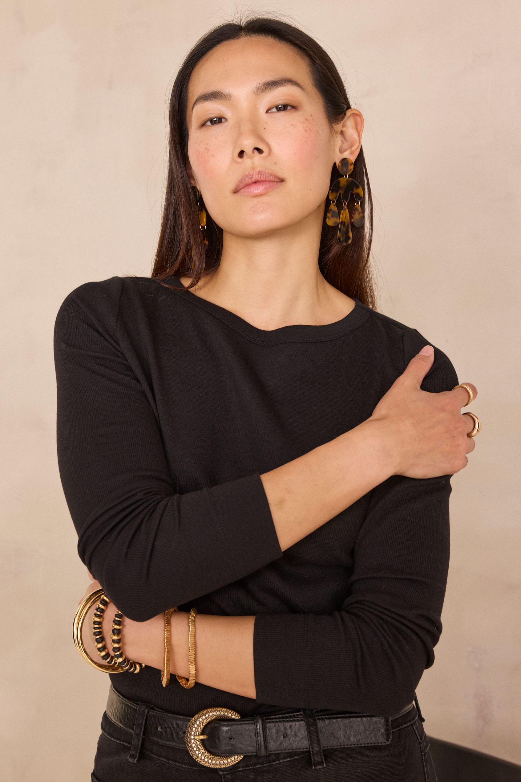 Ribbed long sleeve T-shirt LENA