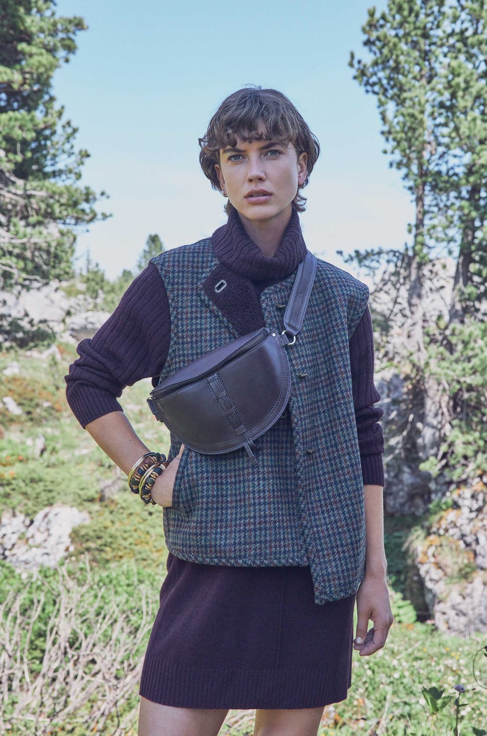 SABRINA boucl&eacute; wool cardigan