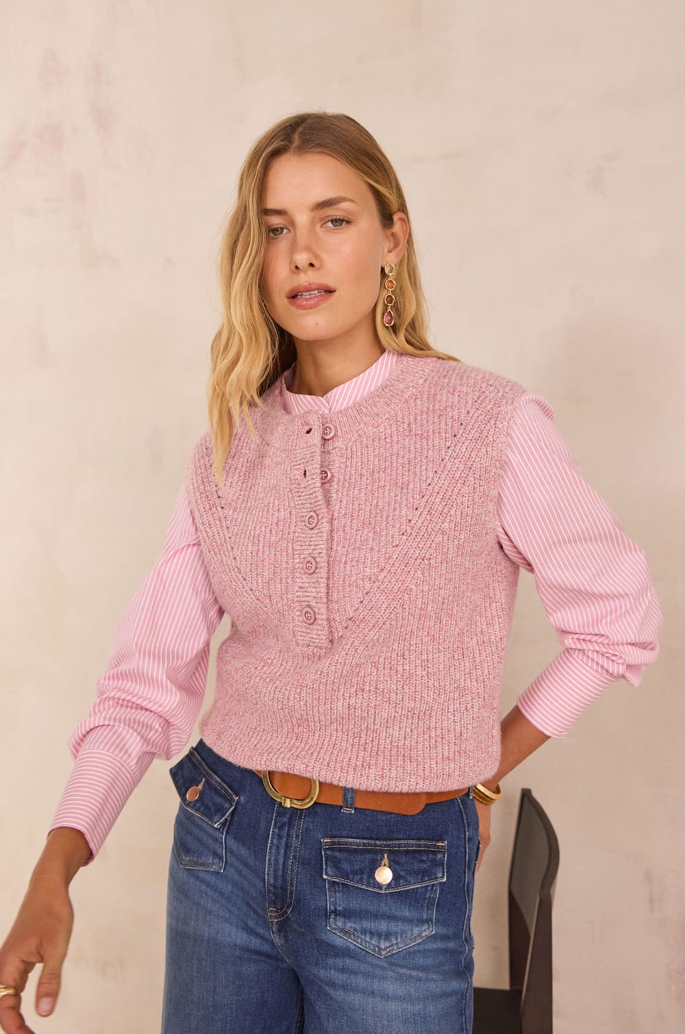 POPPY sleeveless wool jumper