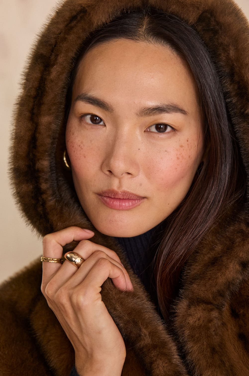 DAYANA fluffy cape coat