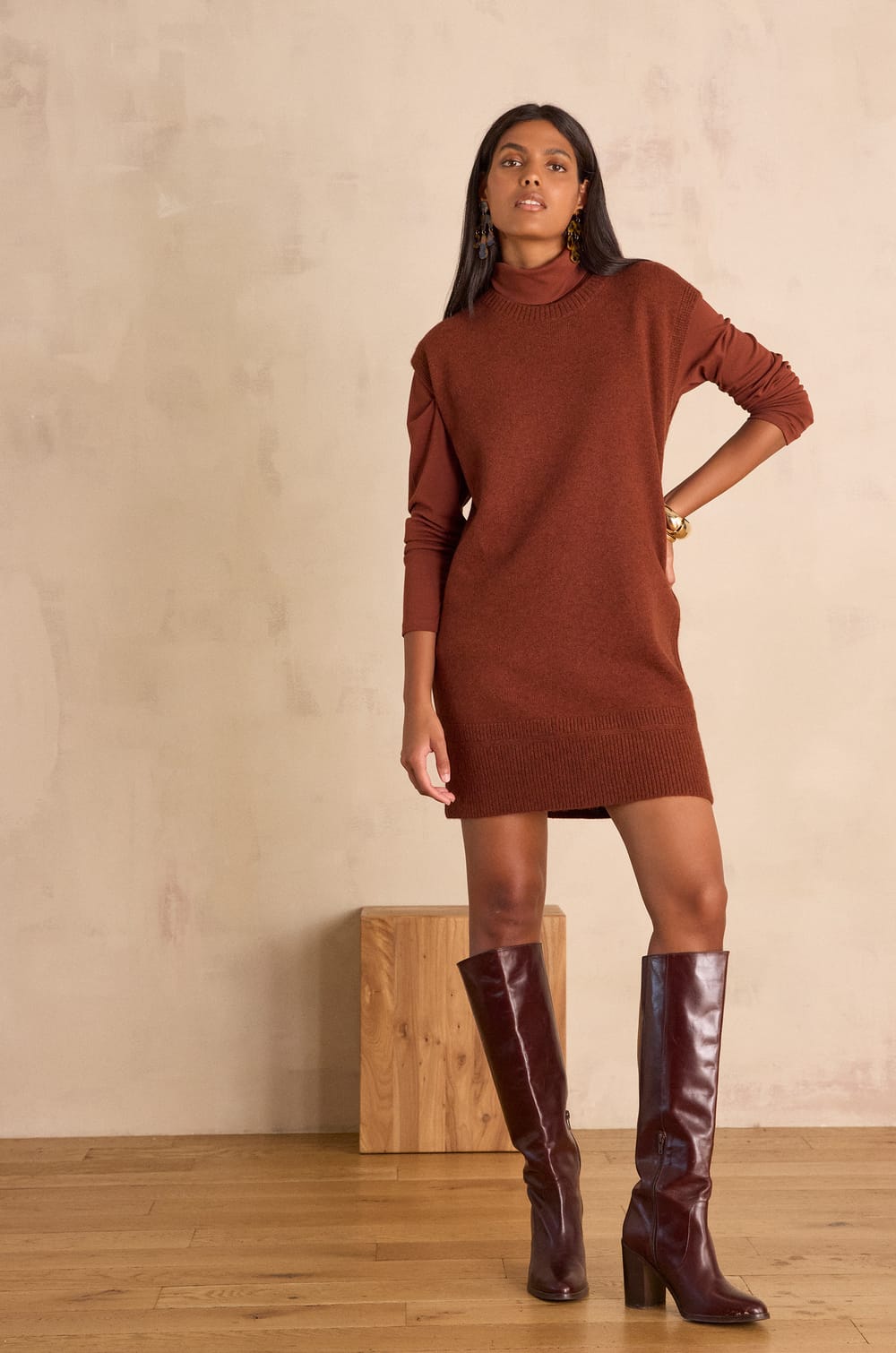 Sleeveless wool Jumper dress RAPHAELLE