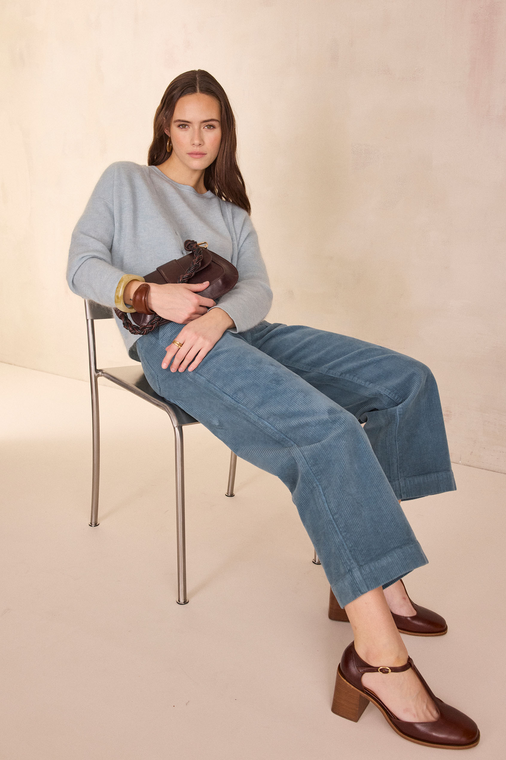 SELYNA corduroy chino trousers