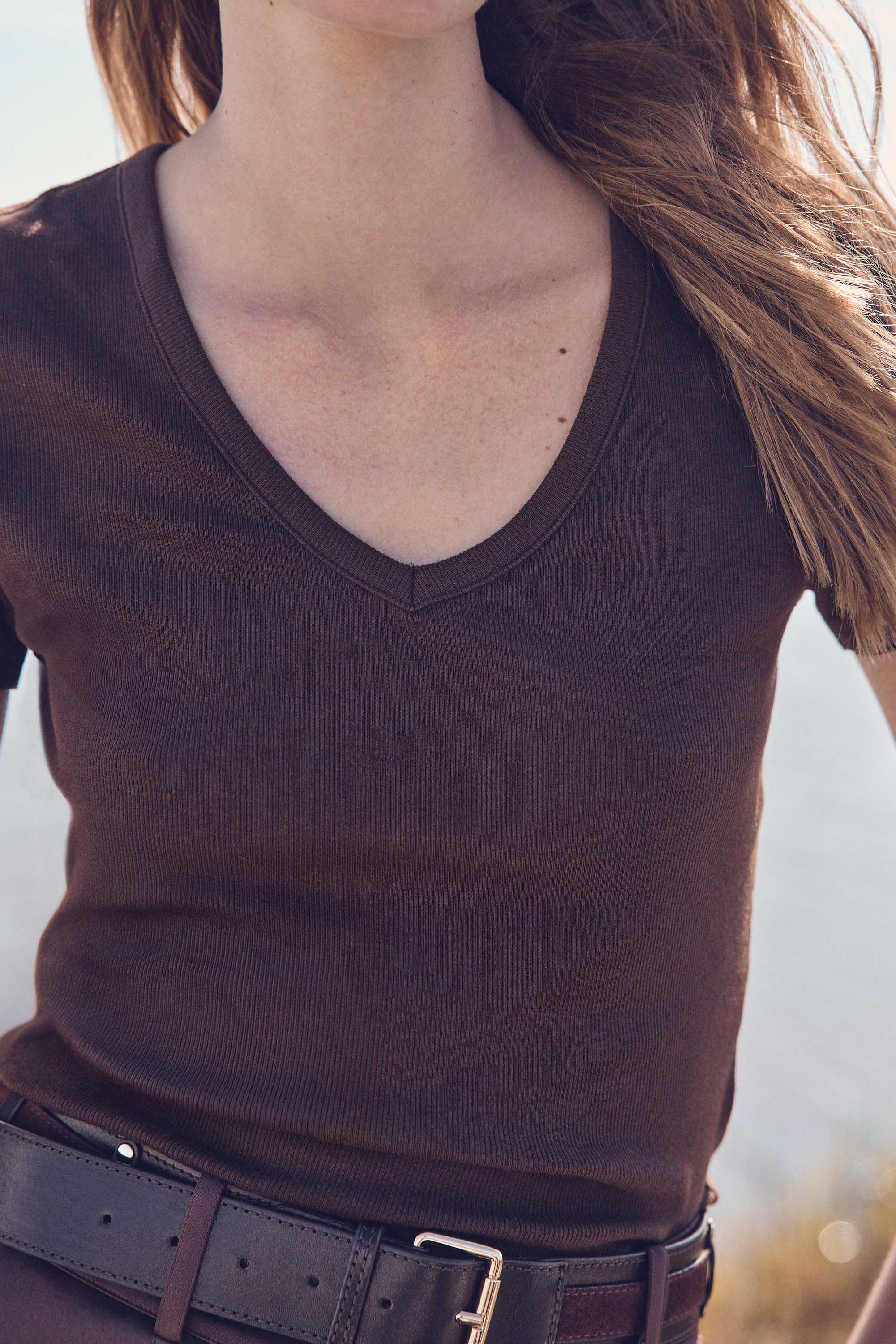 ADAM V-neck cotton T-shirt