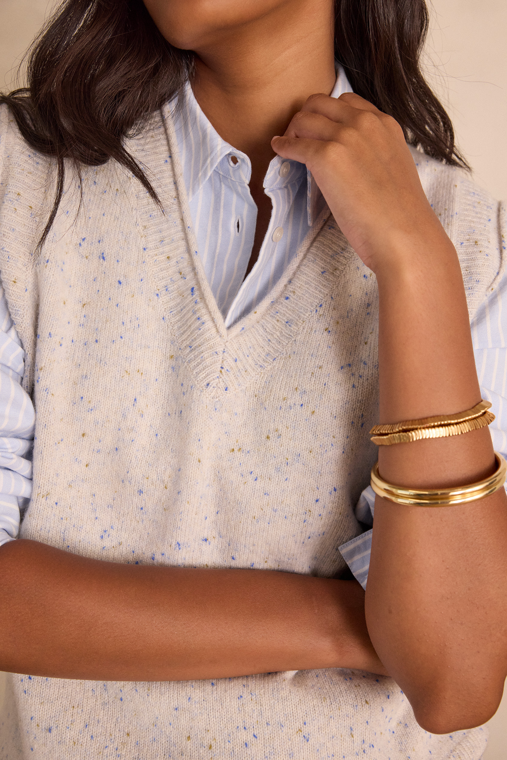 BASILE sleeveless jumper in 100% wool