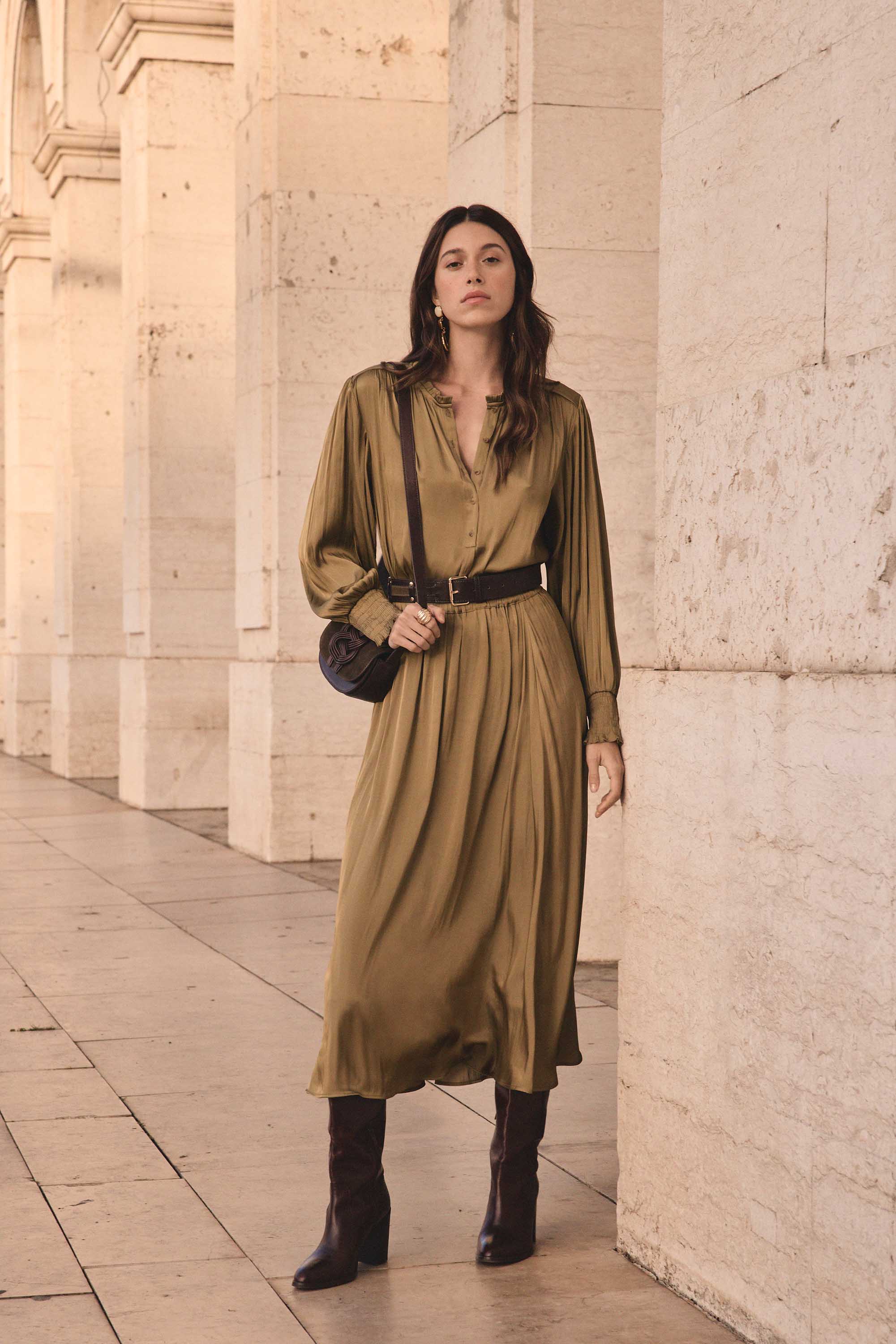 JULIANA satin long skirt