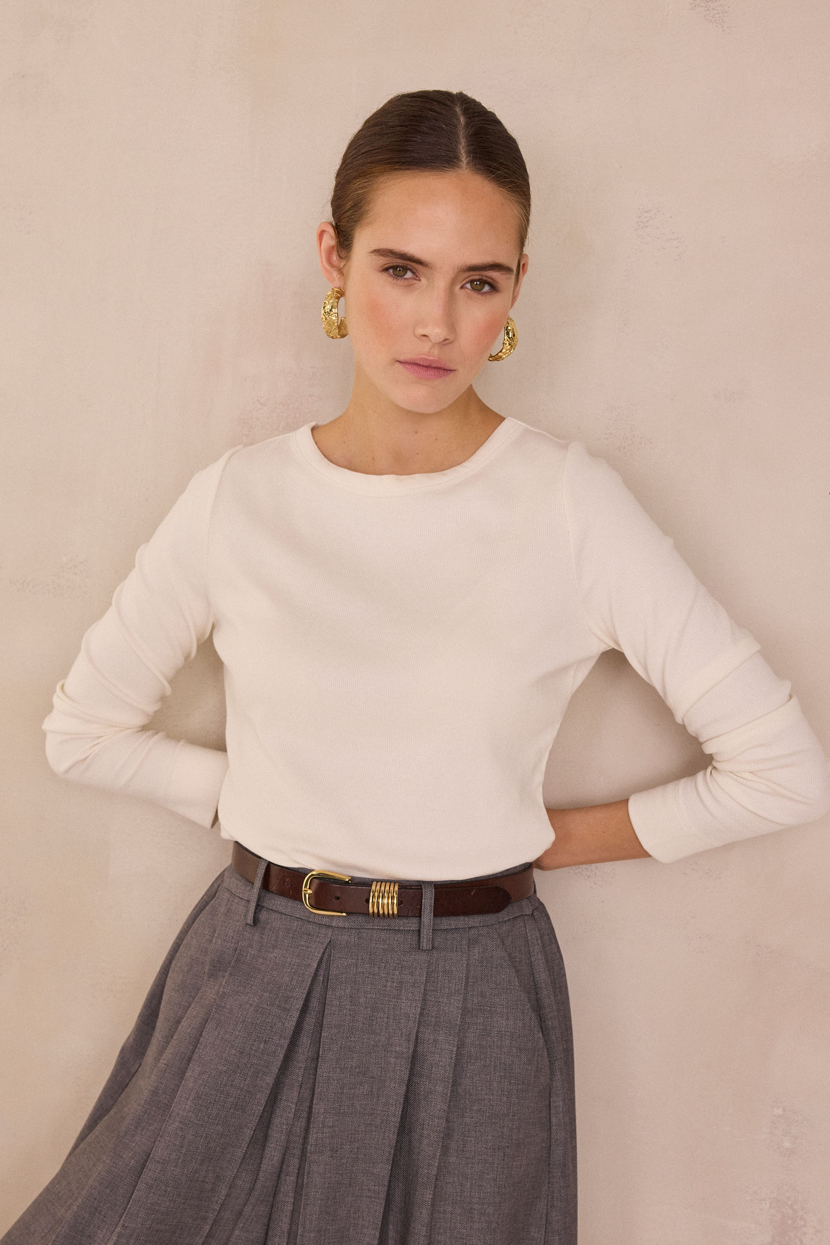 LENA ribbed long-sleeved T-shirt