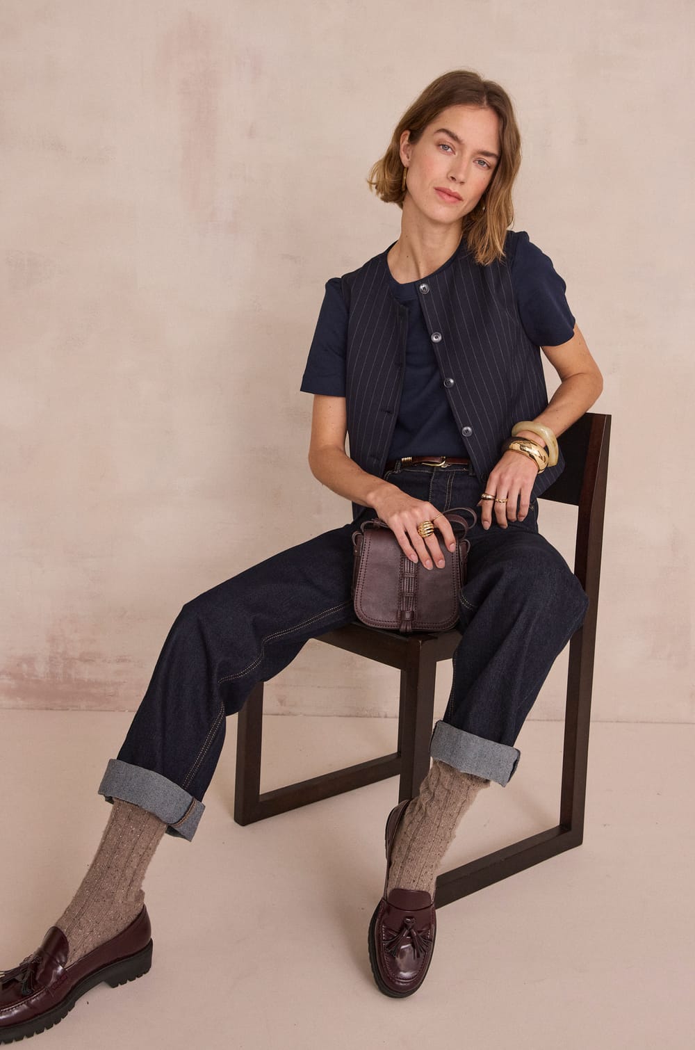 BROOKLYN sleeveless soft Cardigan