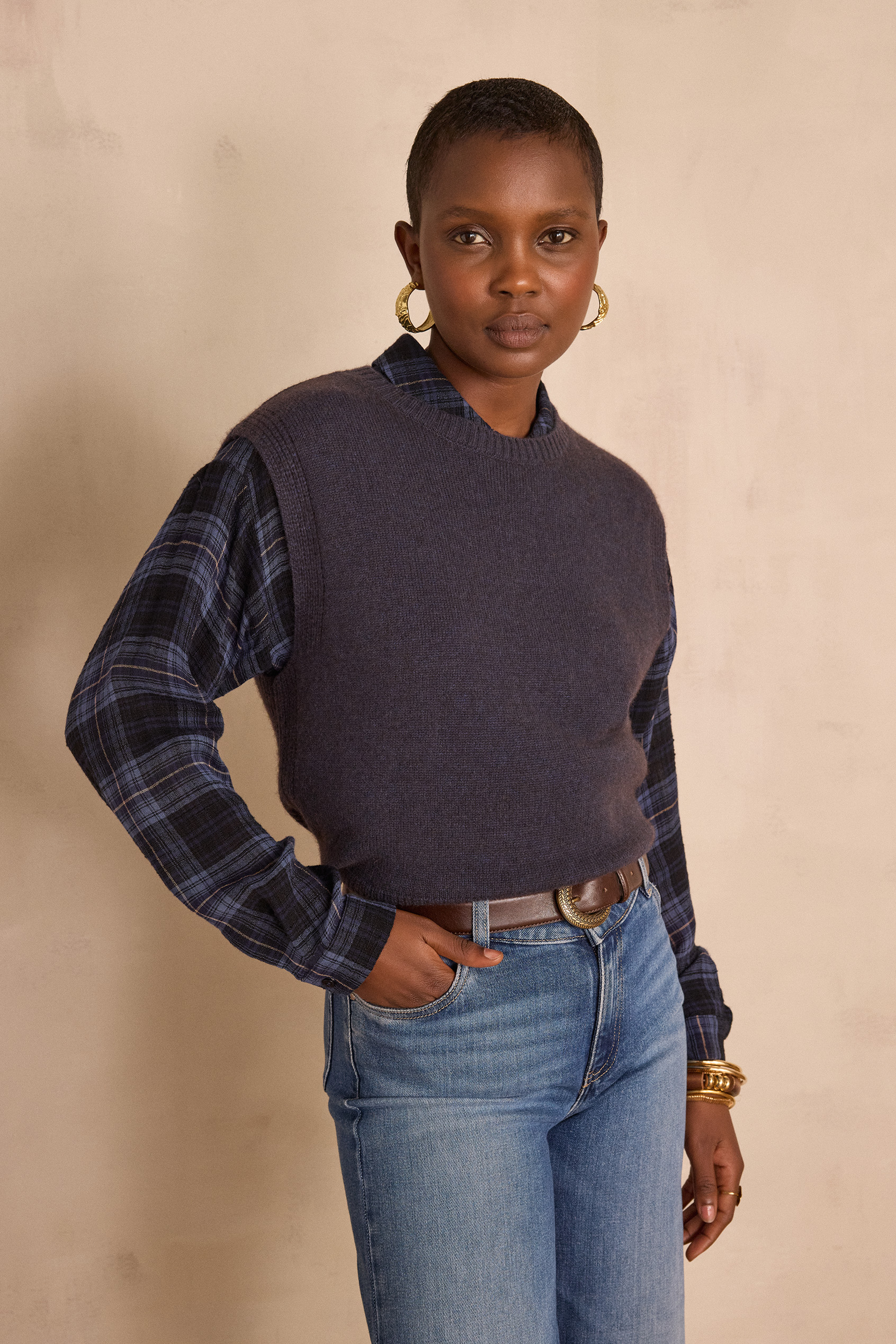 BARCLAY sleeveless wool jumper