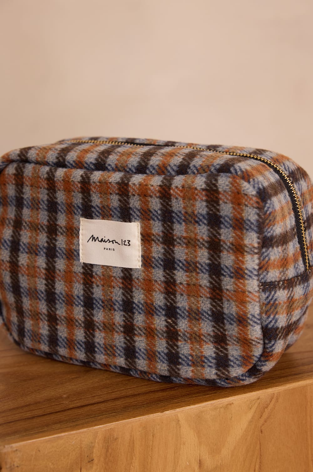 LIAM tartan pattern toiletry bag