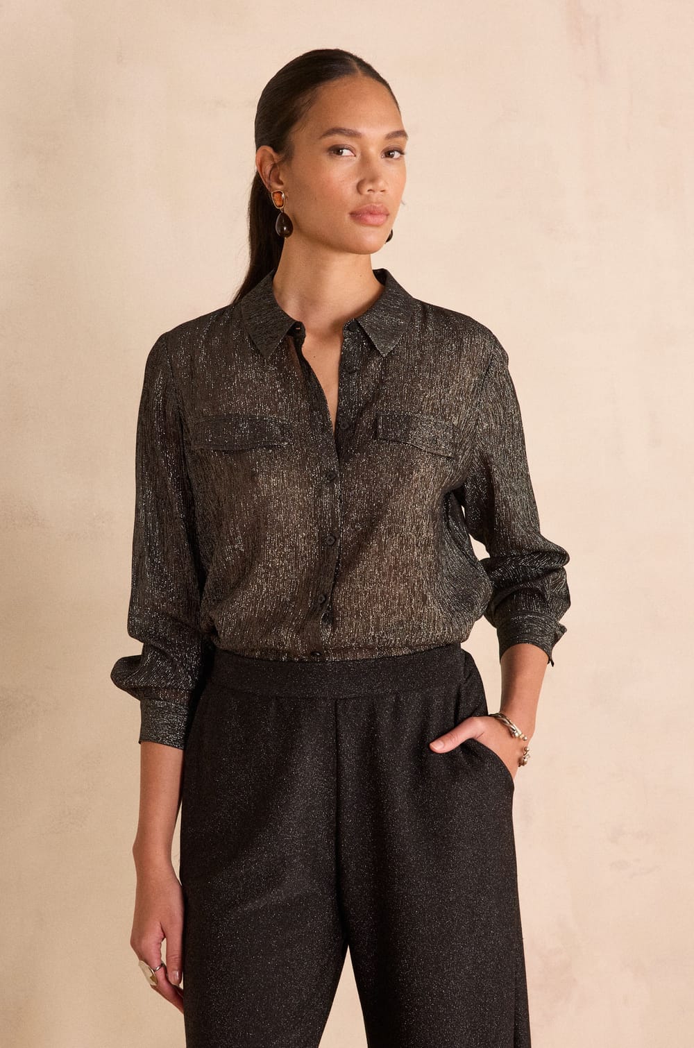 SPARKLE iridescent blouse