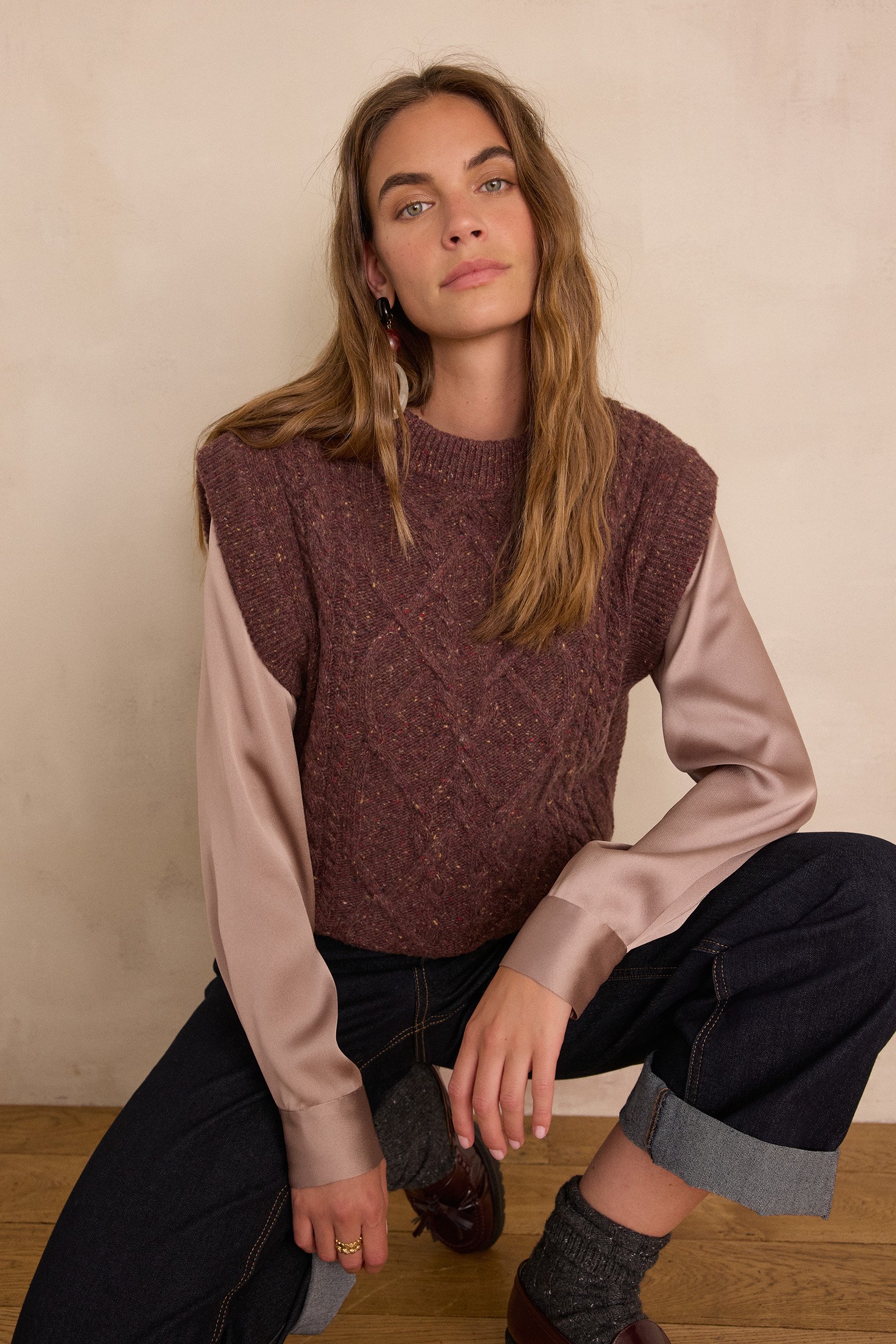 BALKIS sleeveless jumper in wool