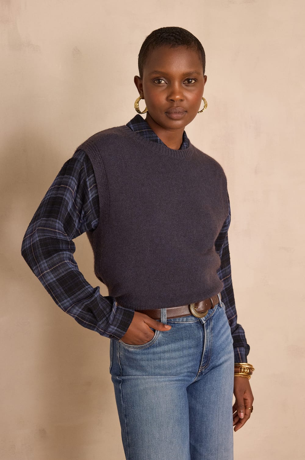 BARCLAY sleeveless wool jumper