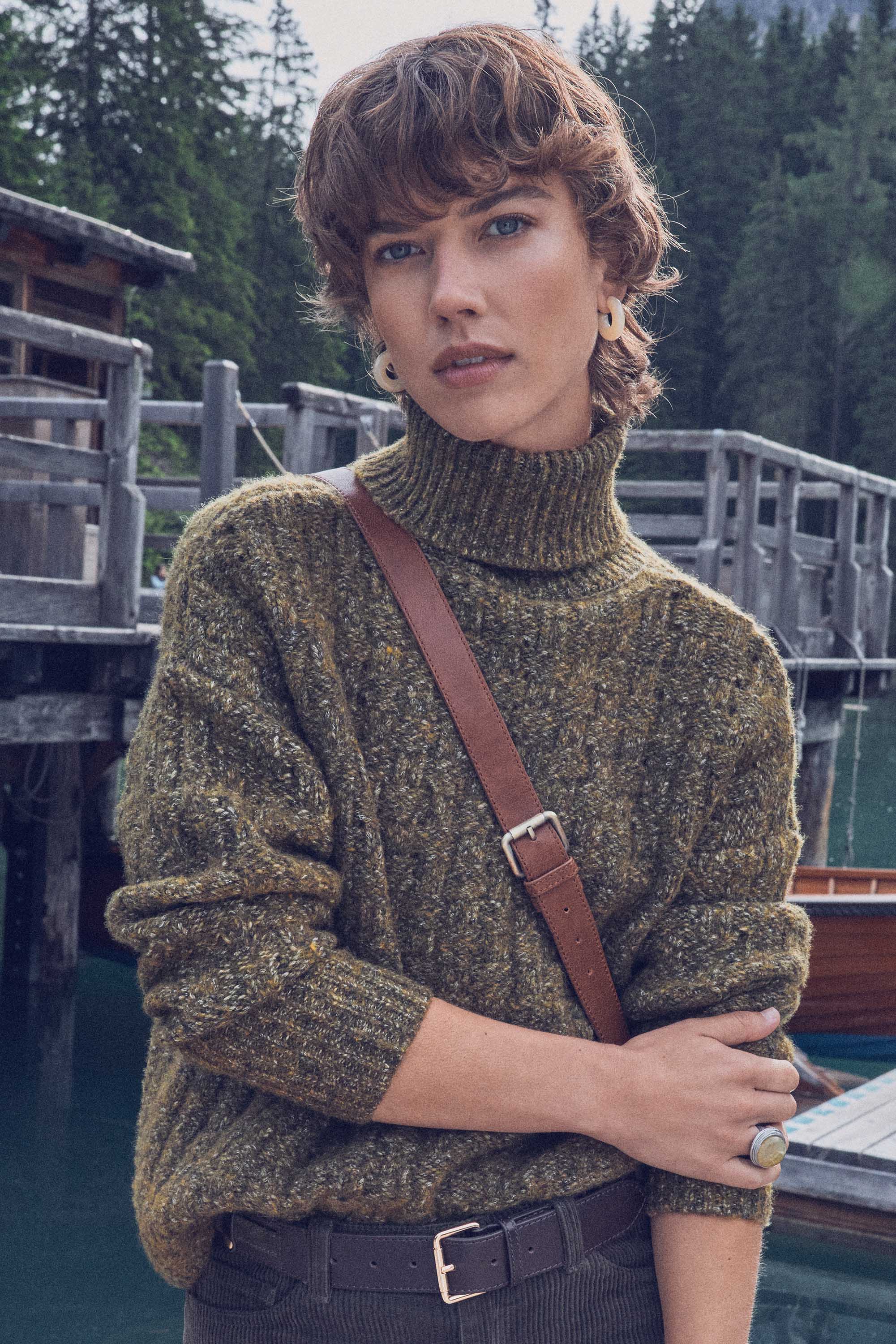 Wool and cotton turtleneck jumper BRANDY
