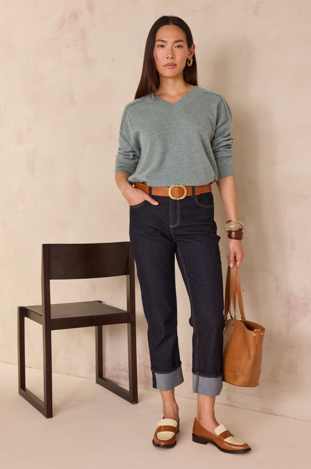 V-neck jumper in 100% 2-ply cashmere BARY