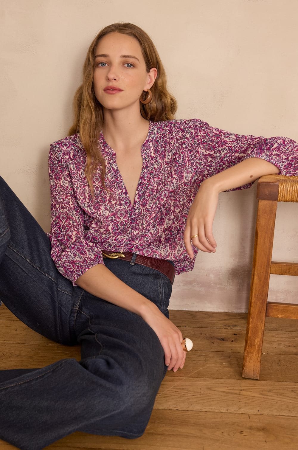 BRUNETTE blouse with arabesque print