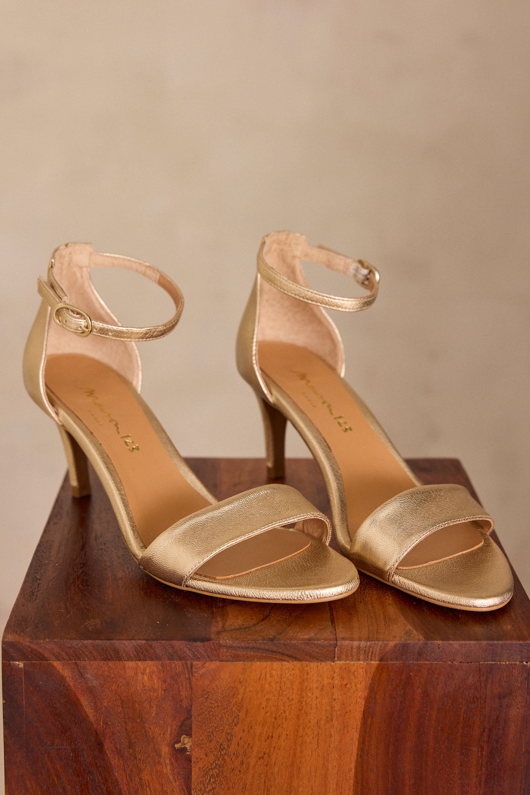 100% leather heeled sandals VERA