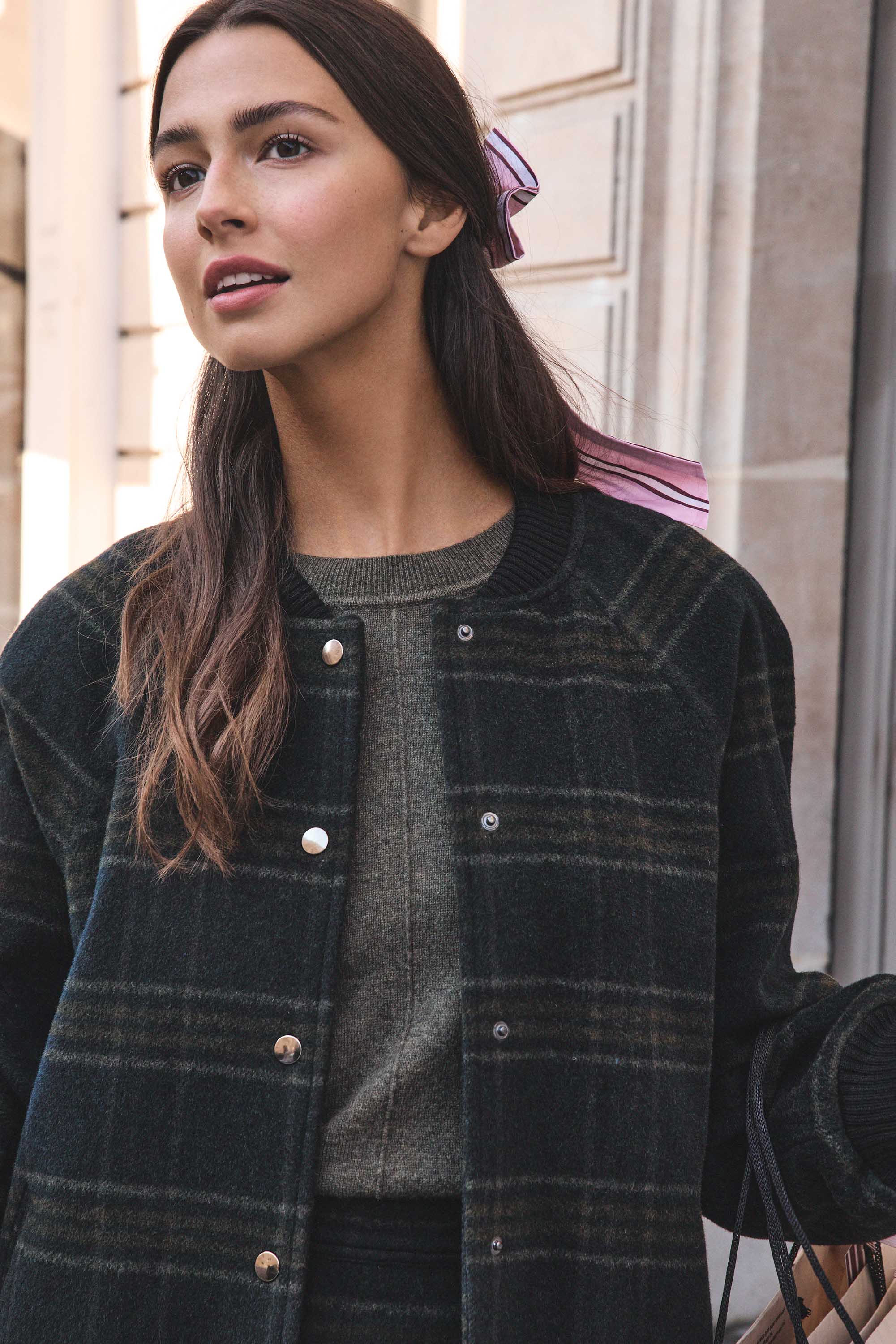 KIM checked wool bomber jacket