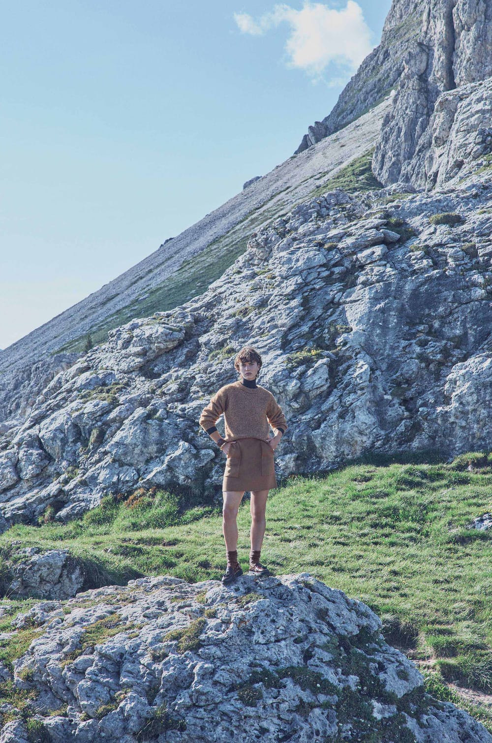 Double-faced wool skirt CAMELLIA