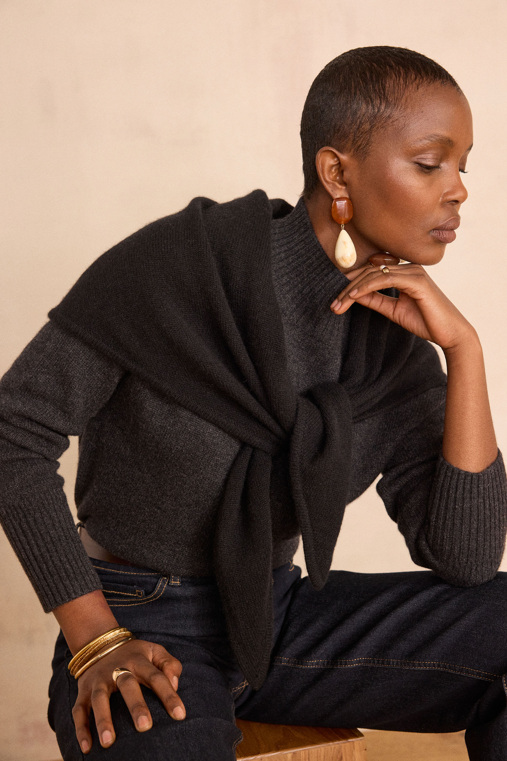 Triangle scarf in 100% 2-ply cashmere THOMAS