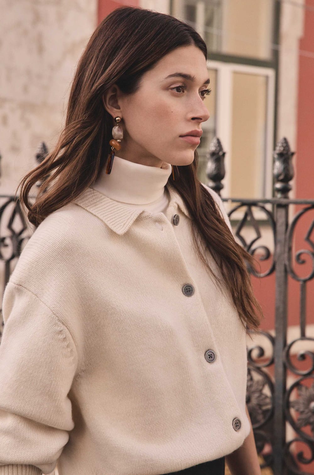 Wool cardigan with long sleeves PETER