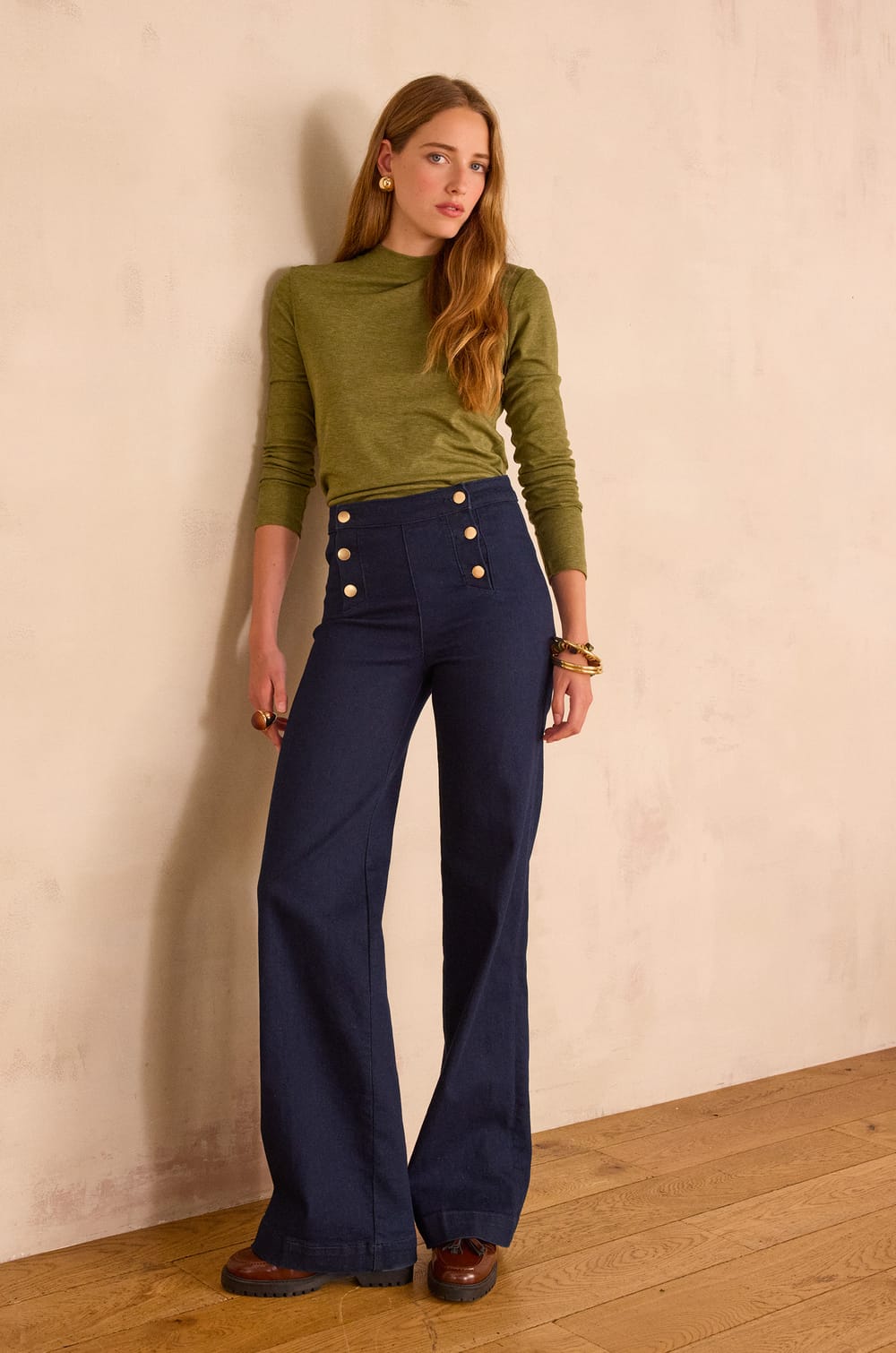 OXAN high-waisted wide-leg jeans in denim