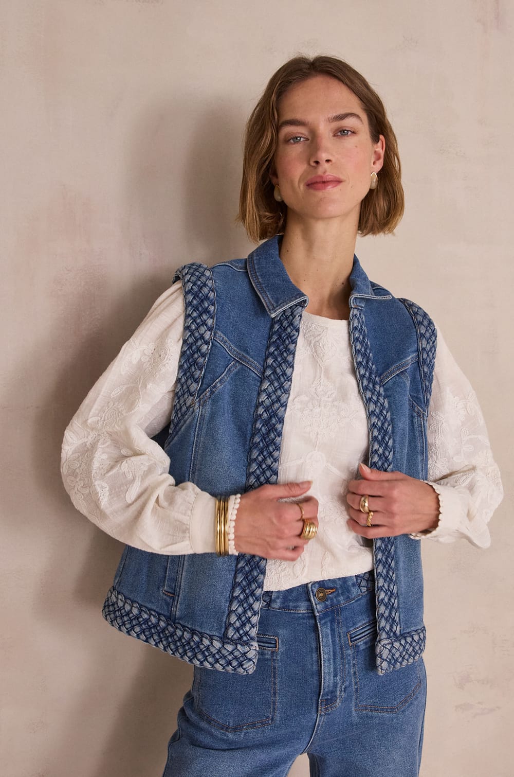 Sleeveless cotton cardigan PRISKA